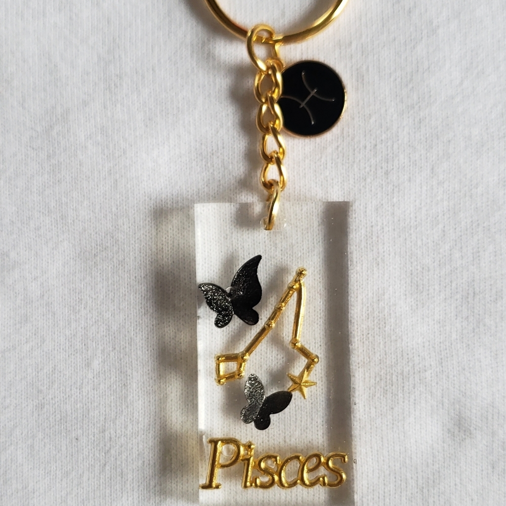 Pices Zodiac Keychain With Constellation